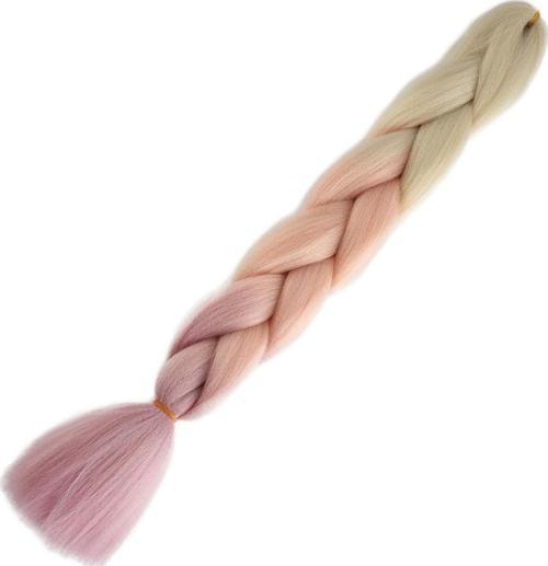  Afrika Örgülük Ombreli Sentetik Saç 100 Gr. - Platin / Soft Turuncu / Soft Lila