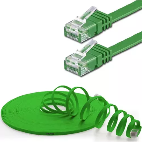 50 cm CAT6 Kablo Yassı Ethernet Network Lan Ağ İnternet Kablosu, Fuşya