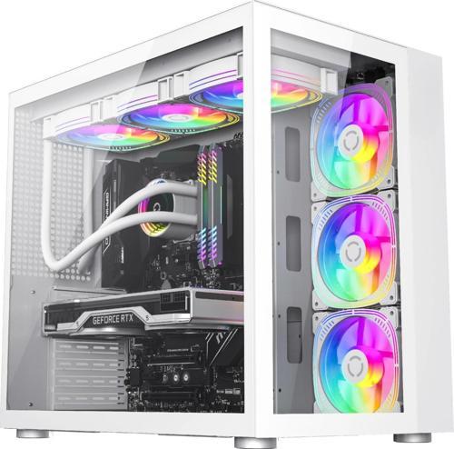 WARZONE II 750 Watt 80+ Bronze Güç Kaynağı 7x Argb Fan Uzaktan Kumandalı ARGB Controller Gaming Kasa Beyaz