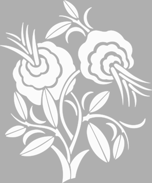 Dağ Çiçeği Stencil Boyama şablonu 30x30 cm, Duvar Stencil, Fayans Stencil, Mobilya Stencil