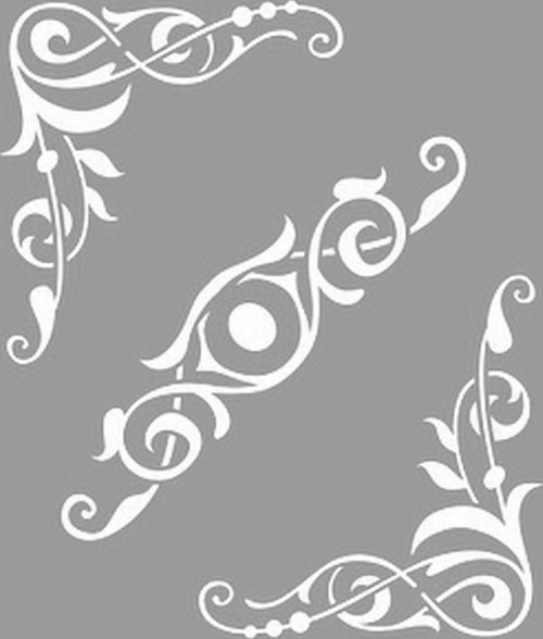 Köşeli Orta Desen Stencil Boyama şablonu 30x30cm,Duvar Stencil,Fayans Stencil,Mobilya Stencil