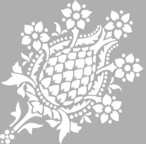 Kozalak Damask Stencil Boyama şablonu 30x30 cm, Duvar Stencil, Fayans Stencil, Mobilya Stencil
