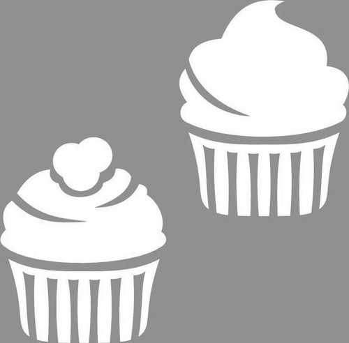 Leziz Cupcake Stencil Boyama şablonu 30x30 cm, Duvar Stencil, Fayans Stencil, Mobilya Stencil