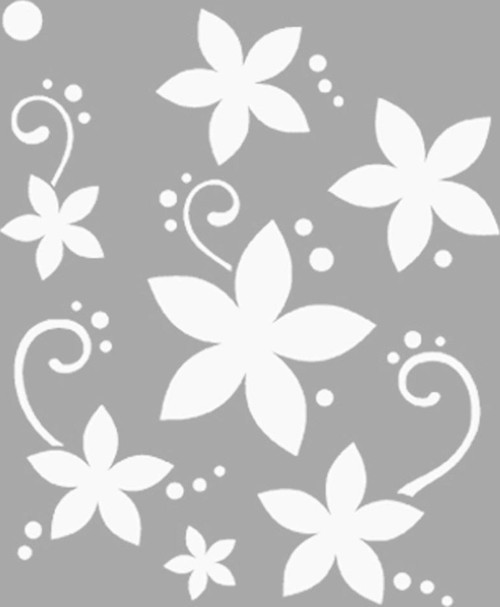 Puantiyeli Çiçek Stencil Boyama şablonu 30x30 cm, Duvar Stencil, Fayans Stencil, Mobilya Stencil