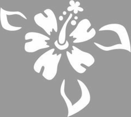 Yapraklı Hibisküs Stencil Boyama şablonu 30x30cm,Duvar Stencil,Fayans Stencil,Mobilya Stencil
