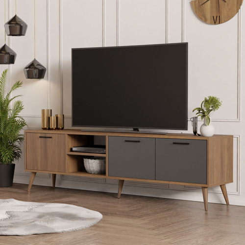 1581 Exxen 180 Cm (AHŞAP AYAKLI) Tv Ünitesi Ürgüp - Antrasit