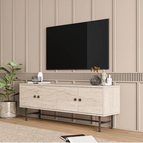 4040 DIAMOND METAL AYAKLI TV ÜNİTESİ 150 CM TRAVERTEN