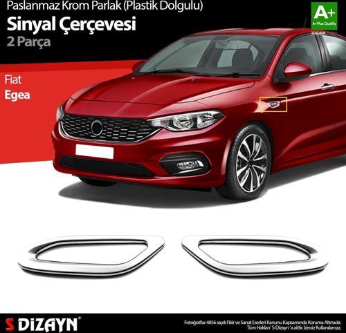Fiat Egea Parlak Krom Sinyal Çerçevesi 2 Prç. ABS Plastik Dolgulu 2015 Üzeri