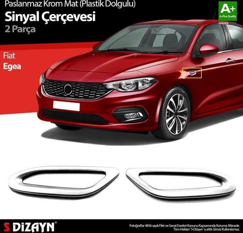 Fiat Egea Mat Krom Sinyal Çerçevesi 2 Prç. ABS Plastik Dolgulu 2015 Üzeri
