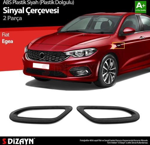 Fiat Egea Siyah ABS Plastik Sinyal Çerçevesi 2 Prç. ABS Plastik Dolgulu 2015 Üzeri