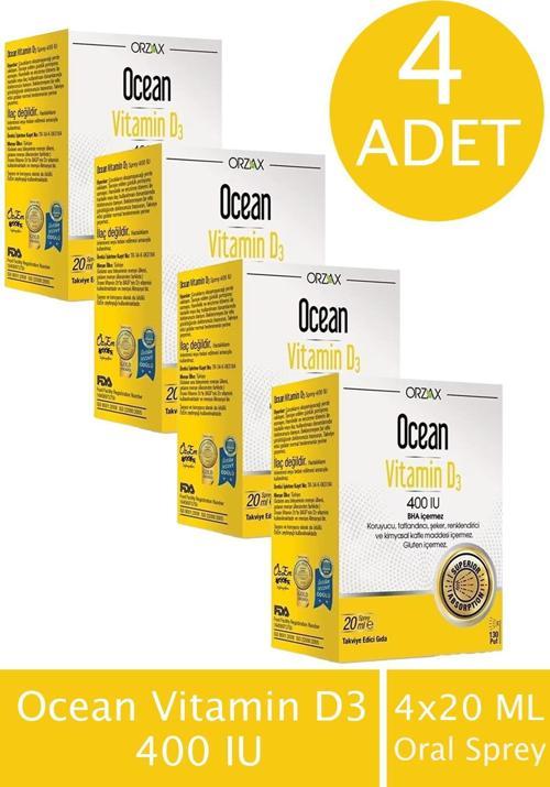 Vitamin D3 400 IU Oral Sprey 20 ml 4 ADET