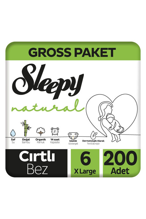 Natural Gross Paket Bebek Bezi 6 Numara Xlarge 200 Adet