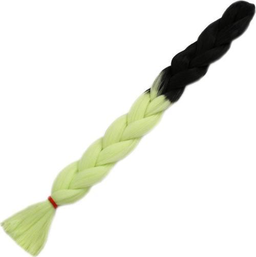  Afrika Örgülük Sentetik Ombreli Saç 100 Gr. - Siyah / Açık Fıstık Yeşili