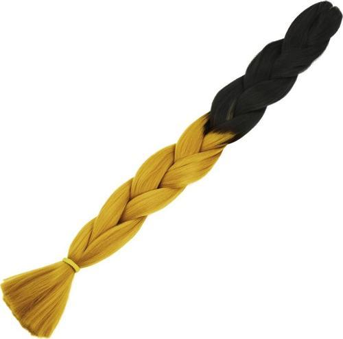  Afrika Örgülük Sentetik Ombreli Saç 100 Gr. - Siyah / Koyu Karamel