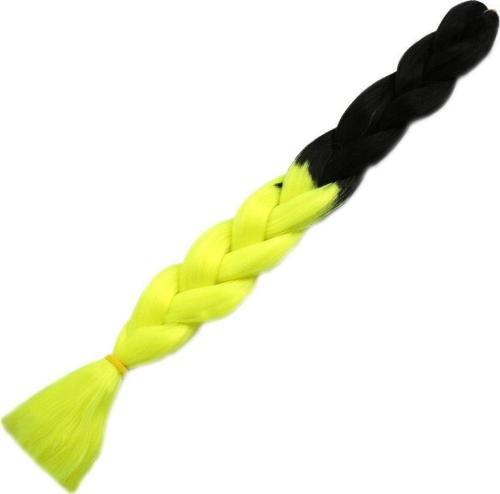  Afrika Örgülük Sentetik Ombreli Saç 100 Gr. - Siyah / Neon Sarı