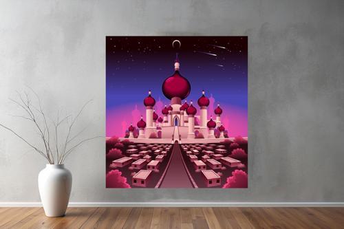 Dekoratif Çizim Kare KanvasTablo 13 