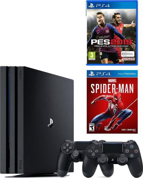 Playstation 4 Pro 1 Tb + 2. Ps4 Kol + Ps4 Pes 19 + Ps4 Spider-Man