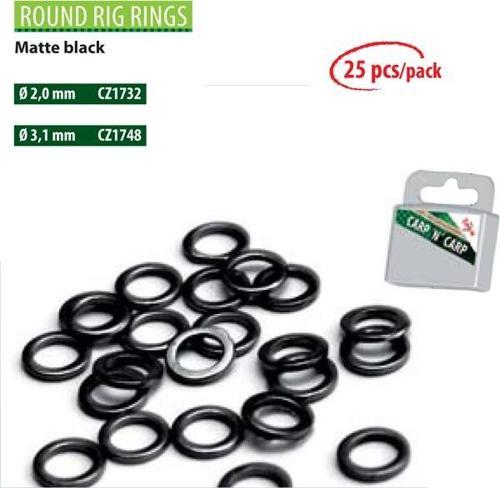 CZ 1731 Round Rig Rings 2 mm, Matte Black (25Pcs)