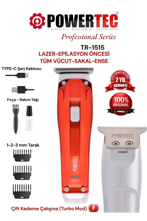 TR-1515 Lazer-Epilasyon Öncesi Tüm Vücut Tıraş Makinesi Sakal-Ense-Vücut