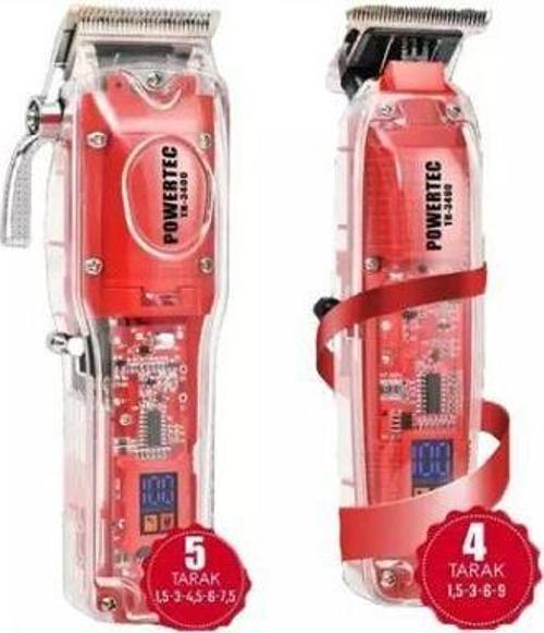 TR-3400 Profesyonel Seri Şarjlı Saç-Sakal-Ense-Vücut Tıraş Makinesi (2'li Set)