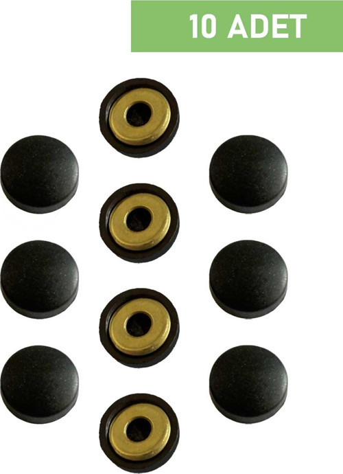 Vida kapağı 15 mm siyah 10 adet vida kapama kapatıcı tıpa