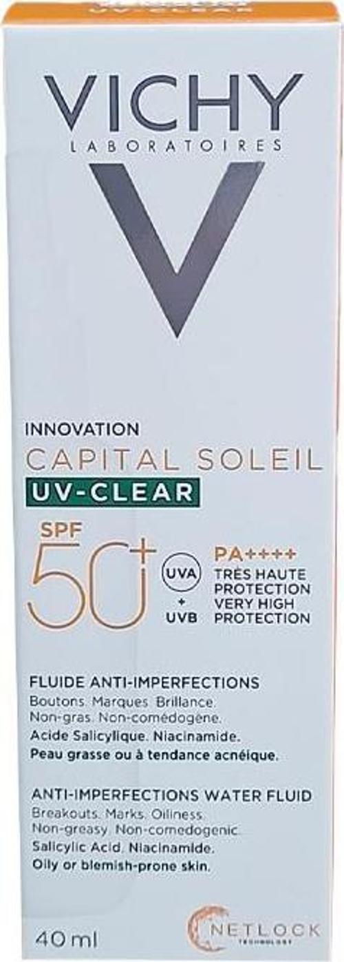 Capital Soleil UV-CLEAR Yağlı Ve Akne Eğilimli Ciltler İçin SPF50+ Güneş Koruyucu 40ml