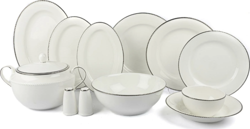 Silver Stripe 74 Parça Yemek Takımı 12 Kişilik