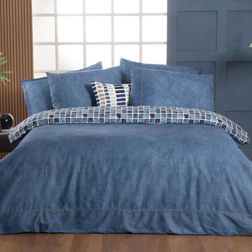 Sensa İndigo Çift Kişilik Pamuk Saten "233 TC" Nevresim Takımı