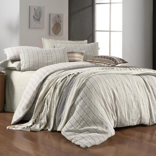 Madrıd Bej Mood Comfort Çift Kişilik %100 Pamuk Nevresim Takımı
