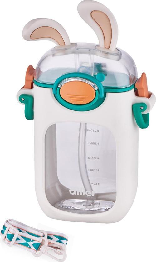 Diller Pipetli 400 ML Tritan Çocuk Su Matarası Boyun Askılı-Temizleme Fırçası Hediyeli-FFDILLER-2305400ML