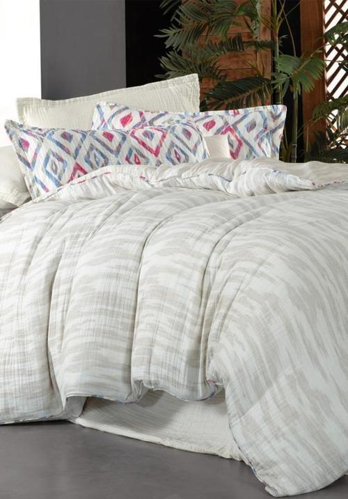 Mayorka Mavi Mood Comfort King Size (Battal Boy) %100 Pamuk Müslin Yıkamalı Nevresim Takımı