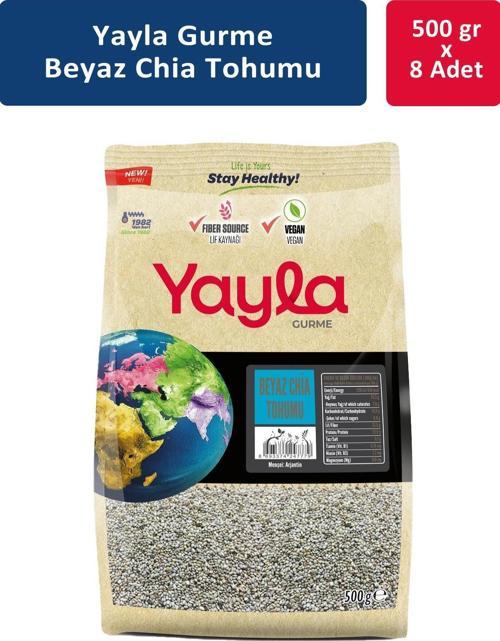 Gurme Beyaz Chia Tohumu 500 gr x 8 Adet