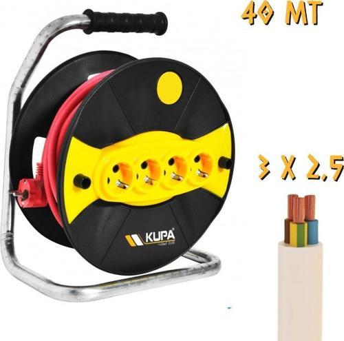 Makaralı Uzatma Kablosu 3x2.5 - 4 Priz - 40 mt.