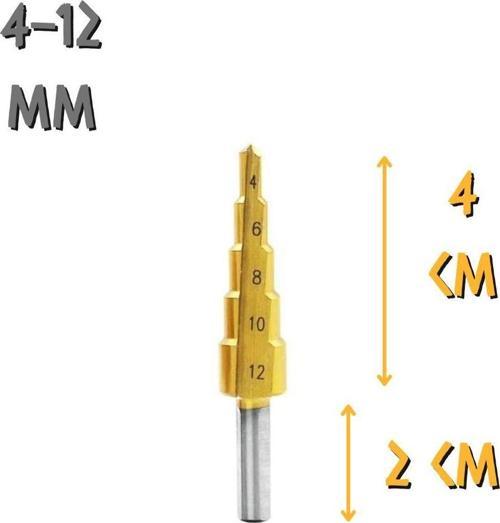 Tyson Çam Panç Kademeli Matkap Ucu - 4-12 mm.