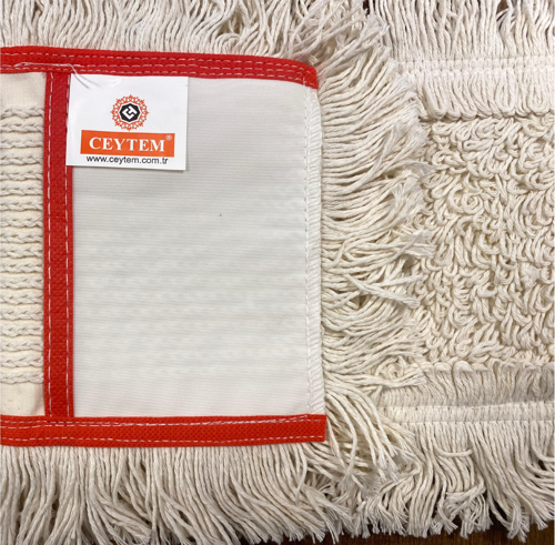 Zincir Dikiş Nemli Mop 50 cm., Kırmızı Biyeli