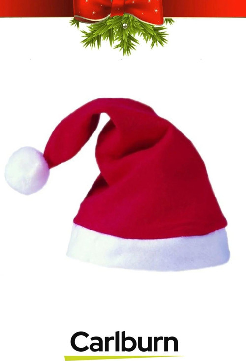Özel Üretim Yıkanabilir Ucu Ponponlu Çocuk Yetişkin Yılbaşı Noel Baba %100 Polar Şapka 2 Adet