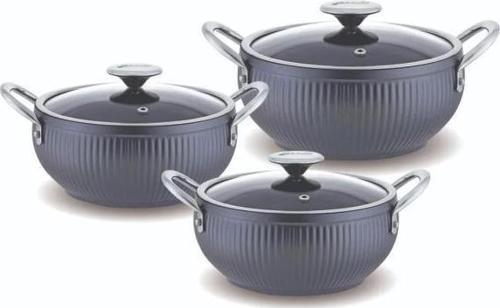 GM5004 Granit Mercan 3lü Güveç Set Gri
