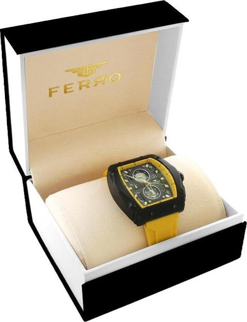 Ferro Sarı Renk Silikon Kordunlu Erkek Kol Saati TH-FM31351DWT-ZN