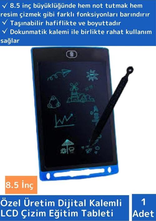 Uzun Ömürlü LCD Dijital Kalemli Çocuk Çizim Eğitim Tableti Not Resim 8.5 İnç Tablet