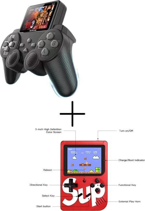 Premium İkili Seri S10 Yeni Model Gamepad+Nostalji Atari 400 Oyun