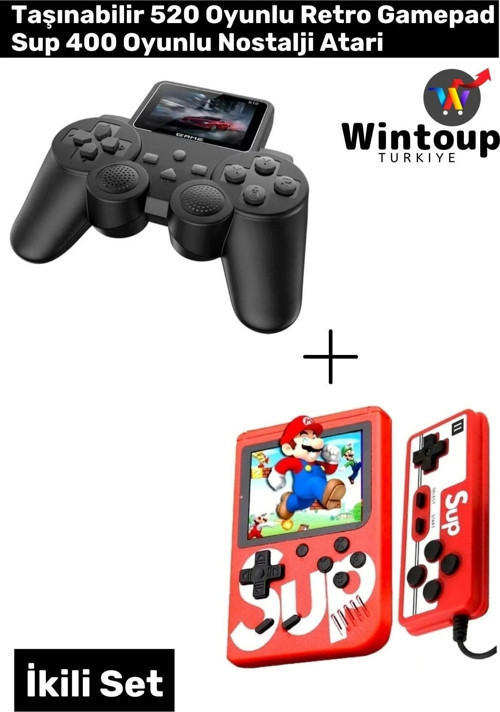 S10 Gamepad Retro Oyun Konsolu 520 Klasik Oyun Yüklü Tv'ye Bağlanabilir Mini Atari Set