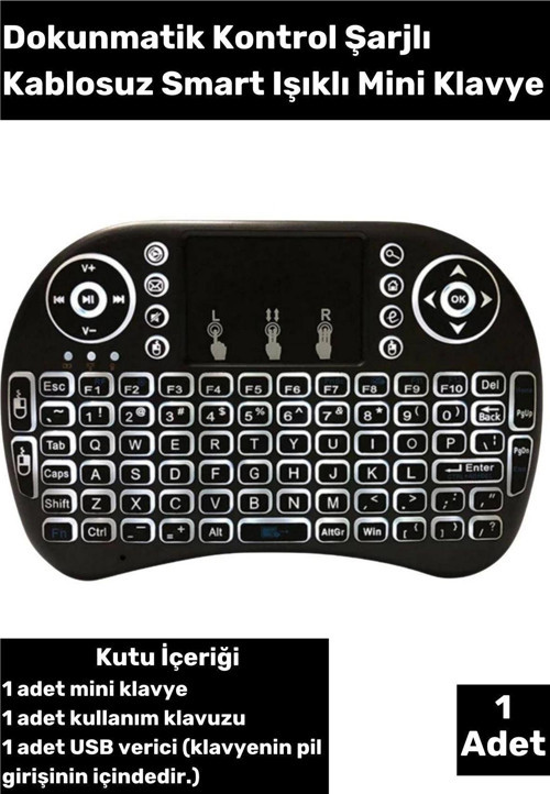 Mini Işıklı Klavye Televiyon Tablet Akıllı Telefon PS 3 Uyumlu