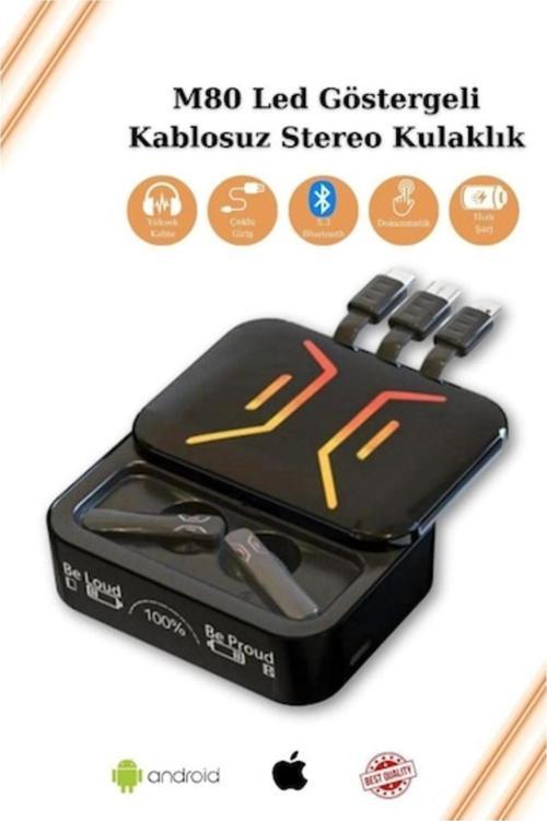 SAMSUNG Bütün Modellere Uyumlu M80 Powerbank ve Anc özellikli bluetooth kulaklık