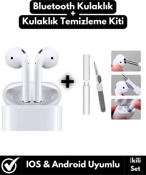 IPhone11 / Pro /Promax Uyumlu Bluetooth V5.1 Kulak İçi Kulaklık+Kulaklık Temizleme Kiti İkili Set