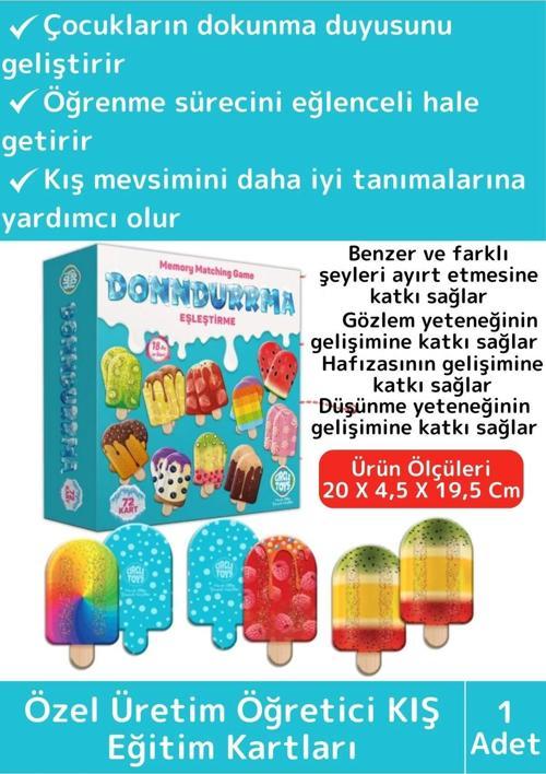 Premium El Göz Koordinasyonu Zeka Geliştirici Çocuk Eğlenceli Dondurma Hafıza Eşleştirme Oyunu