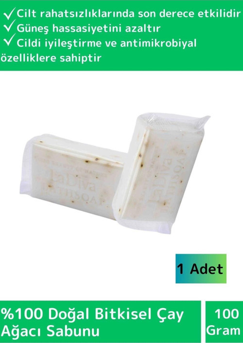 Bitkisel Çay Ağacı Sabunu Doğal Üretim Tüm Cilt Tipleri İçin Uygun 1 Adet