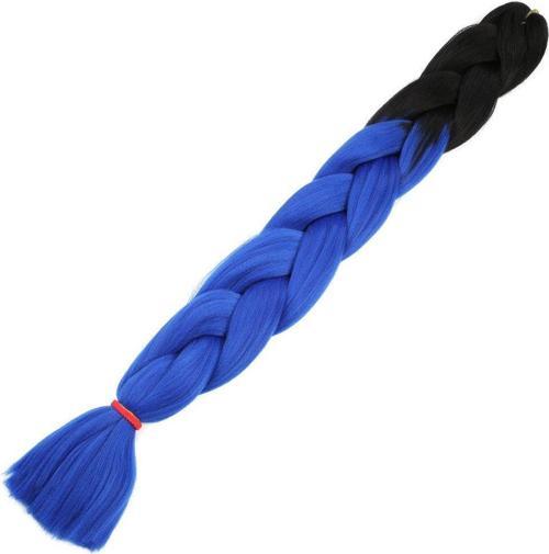  Afrika Örgülük Sentetik Ombreli Saç 100 Gr. - Siyah / Koyu Mavi Ombreli