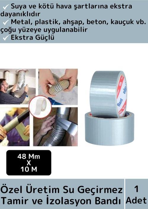 Premium Seri Süper Güçlü Su Geçirmez Sızdırmaz Gri Çok Amaçlı Tamir ve İzolasyon Bandı 48mm x 10Mtre