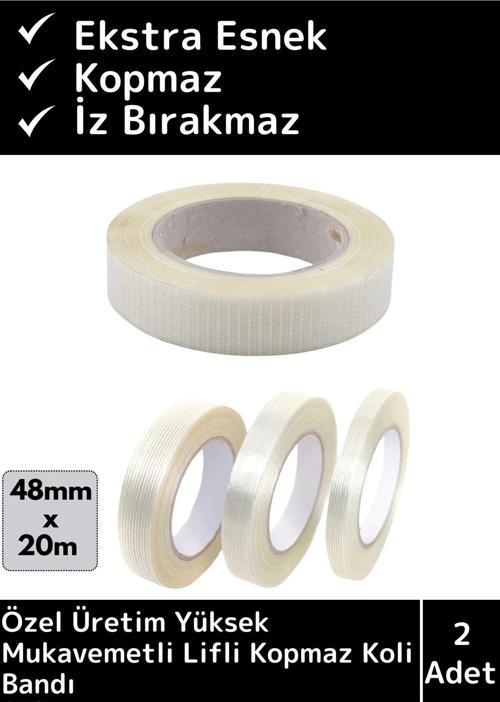 Özel Üretim İz Bırakmaz Yüksek Mukavemetli Çok Güçlü Lifli Kopmaz Koli Bandı 2 Adet