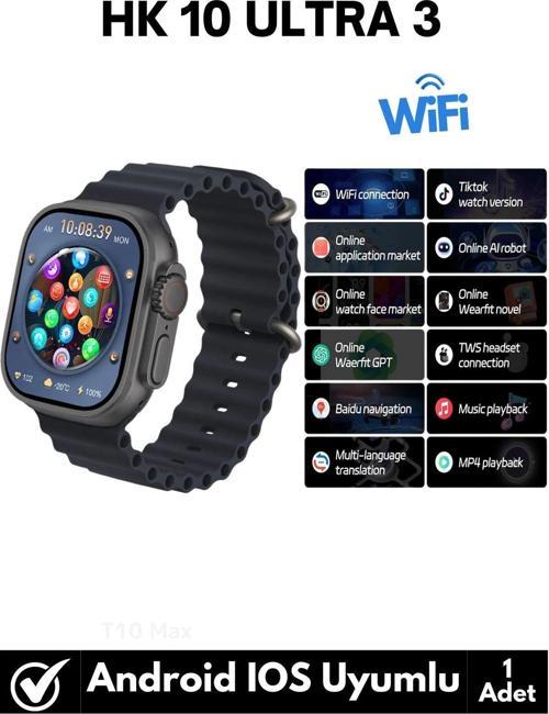 Premium Watch Wifi 3 Hk9/10 Wifi/navigasyon/sms/bildirim/application Destekli 4g Amoled Android Saat